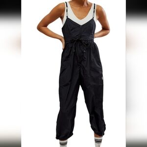 NWOT FP Movement Black Down To Earth Jumpsuit Small Crop Parachute Free People